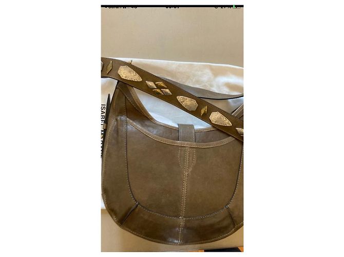 Borsa a mano Isabel Marant in pelle Grigio Khaki Cachi - vista 4
