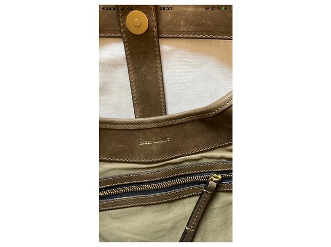Borsa a mano Isabel Marant in pelle Grigio Khaki Cachi - vista 5