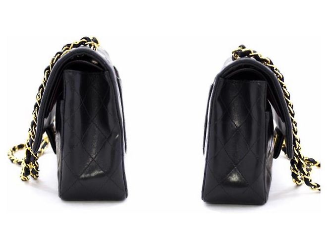 Borsa Chanel in pelle d'agnello nera Nero - vista 3