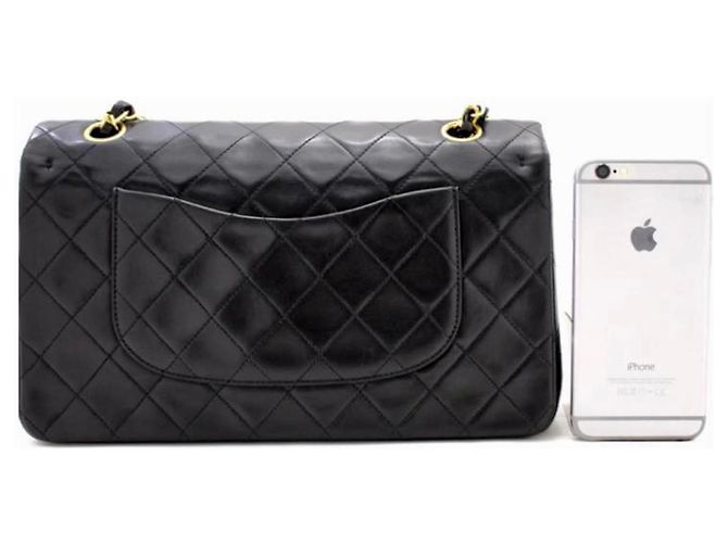 Borsa Chanel in pelle d'agnello nera Nero - vista 6