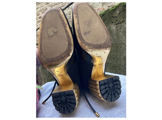 Sublimi stivaletti originali Dior neri e oro - vista 7
