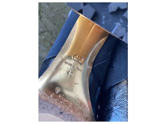 Sublimi stivaletti originali Dior neri e oro - vista 8