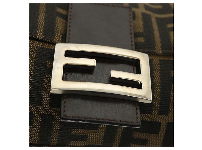 FENDI Zucca Tela Mamma Baguette Borsa a Spalla Marrone Auth lt693 - vista 19