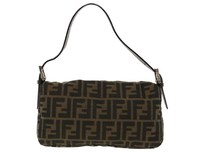 FENDI Zucca Tela Mamma Baguette Borsa a Spalla Marrone Auth lt693 - vista 2