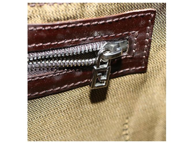 FENDI Zucca Tela Mamma Baguette Borsa a Spalla Marrone Auth lt693 - vista 23