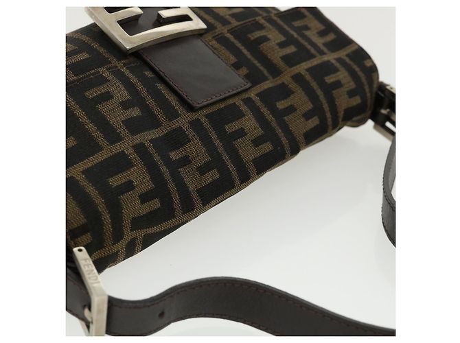 FENDI Zucca Tela Mamma Baguette Borsa a Spalla Marrone Auth lt693 - vista 6
