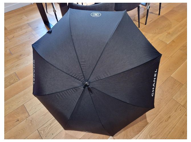 Chanel umbrella black leather handle - view 2