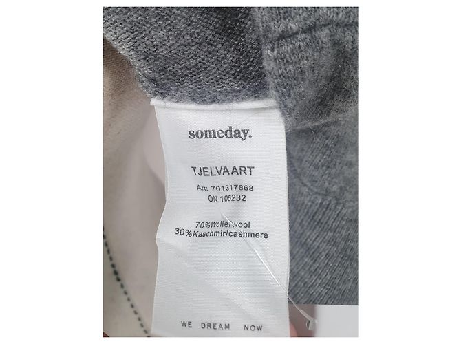 Autre Marque Someday Poncho Pullover Kaschmir Wollmischung Grün Grau - Ansicht 7