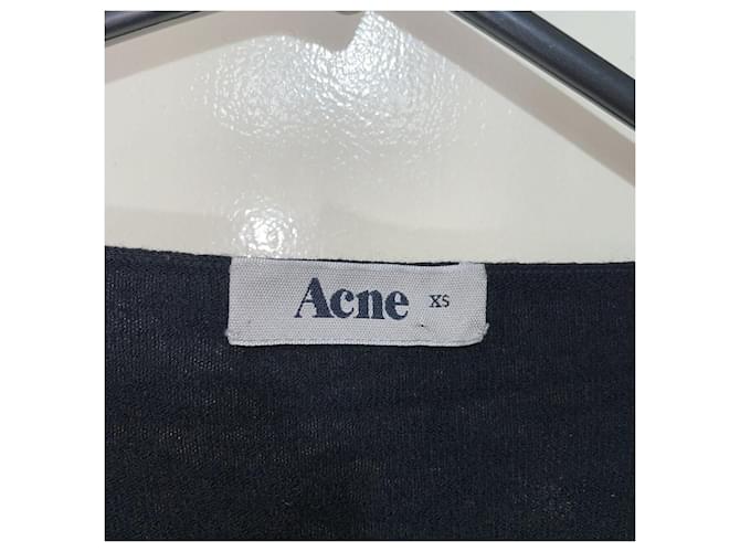 Acne Studios Seidenstrickoberteil mit Wham Patch, überdimensioniert asymmetrisch Schwarz - Ansicht 5