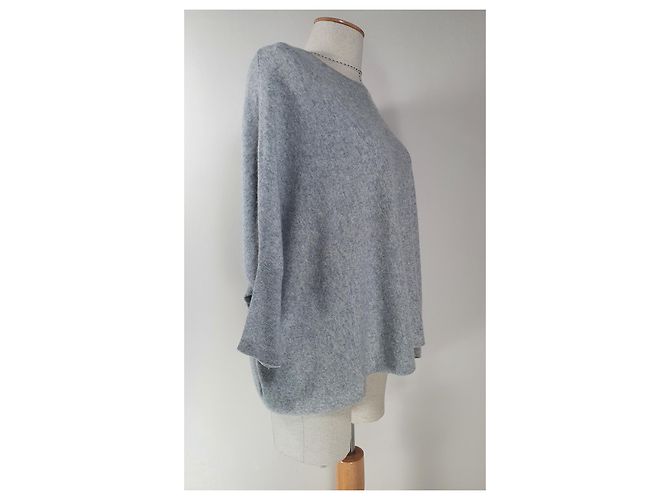 Autre Marque Jersey Poncho Oversize Someday de mezcla de cachemira y lana gris - vista 3