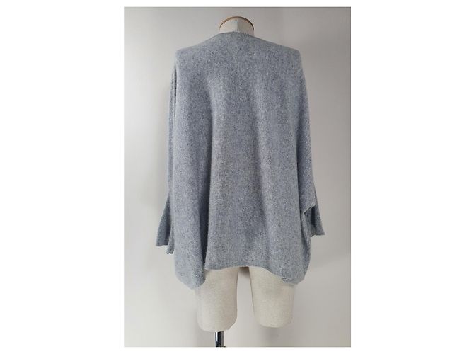 Autre Marque Jersey Poncho Oversize Someday de mezcla de cachemira y lana gris - vista 4