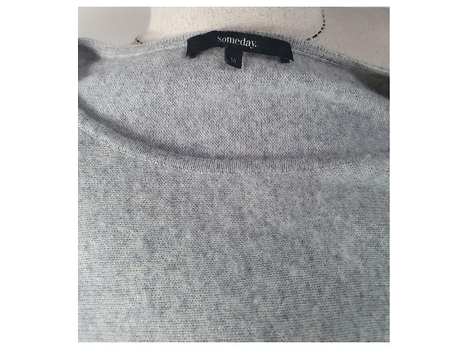 Autre Marque Jersey Poncho Oversize Someday de mezcla de cachemira y lana gris - vista 5