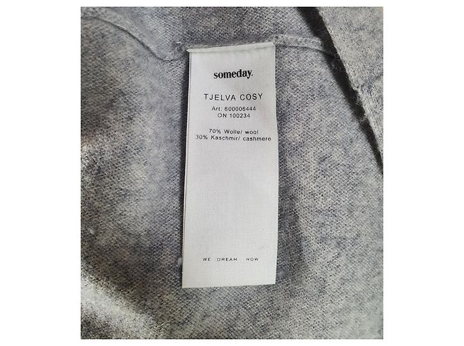 Autre Marque Jersey Poncho Oversize Someday de mezcla de cachemira y lana gris - vista 6