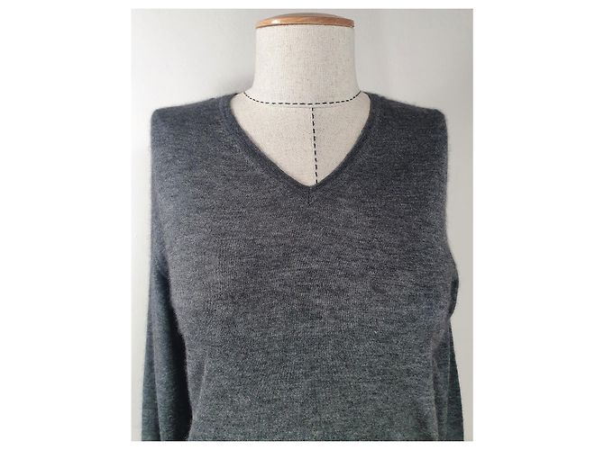 Autre Marque Manrico Cashmere Italy Jumper Grau aus Seide und Kaschmir - Ansicht 2