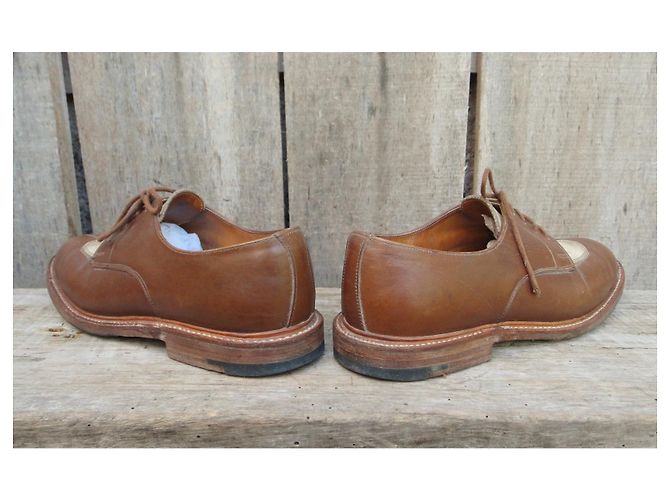 Autre Marque Bowen Two-Tone Leather Derbies White Light Brown 36.5 - view 4
