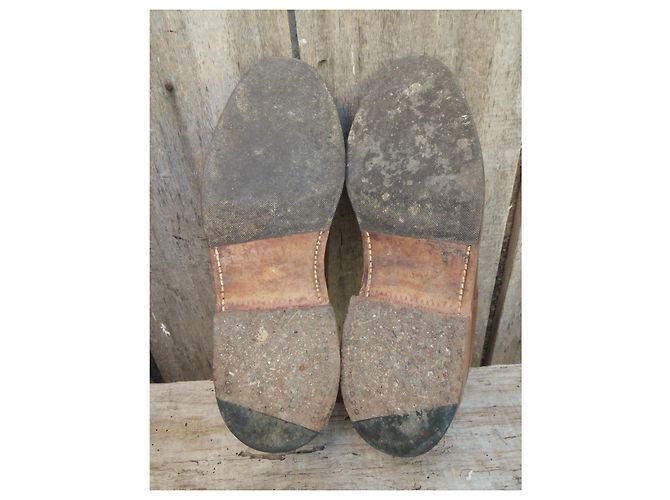Autre Marque Bowen Two-Tone Leather Derbies White Light Brown 36.5 - view 5