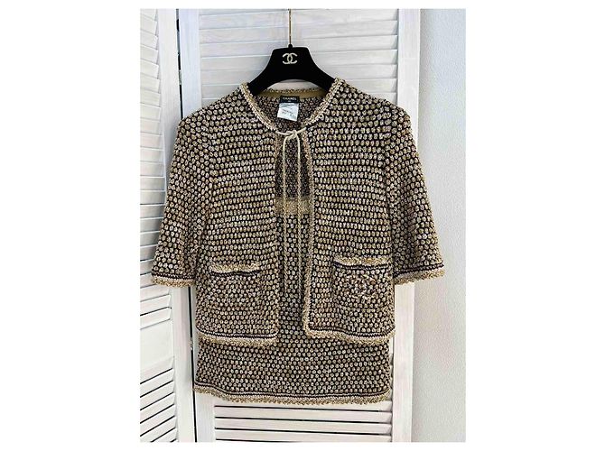 Gonna giacca da abito multicolore in tweed Chanel - vista 11