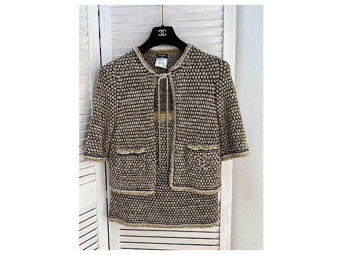 Gonna giacca da abito multicolore in tweed Chanel - vista 2