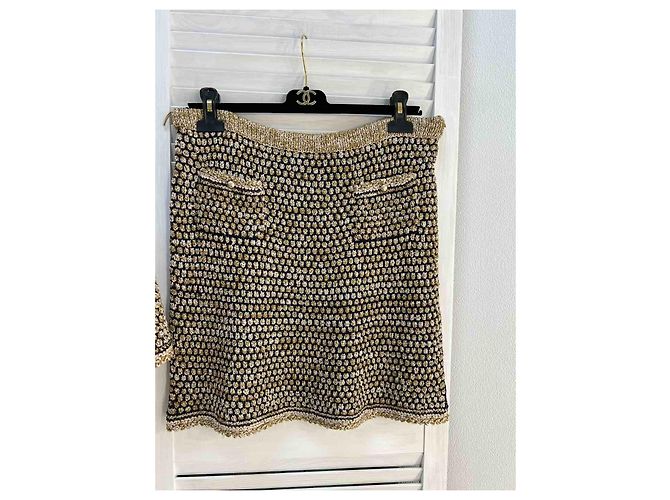Gonna giacca da abito multicolore in tweed Chanel - vista 3