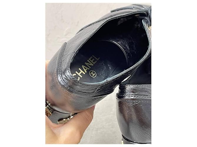 Chanel Camelia Oxford in nero - vista 5
