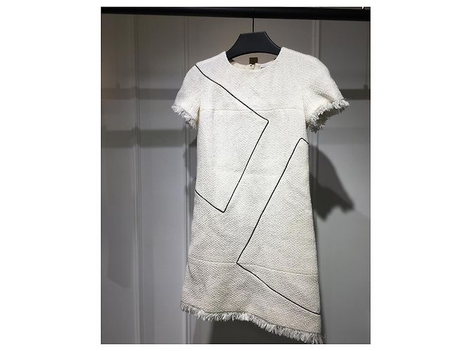 Vestido de mezcla de algodón blanco de Chanel - vista 4