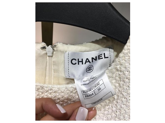 Vestido de mezcla de algodón blanco de Chanel - vista 5