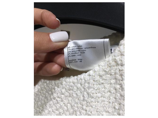Vestido de mezcla de algodón blanco de Chanel - vista 7