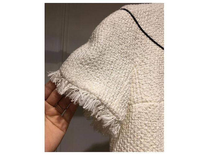 Vestido de mezcla de algodón blanco de Chanel - vista 8