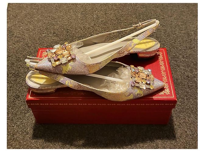 Rene Caovilla Ballerinas aus Lackleder und Kristall Mehrfarben - Ansicht 2