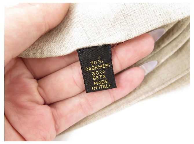 SCIARPA STOLA CHANEL 197 X 71SCIARPA CM IN CASHMERE E SETA BEIGE CASHMERE - vista 5