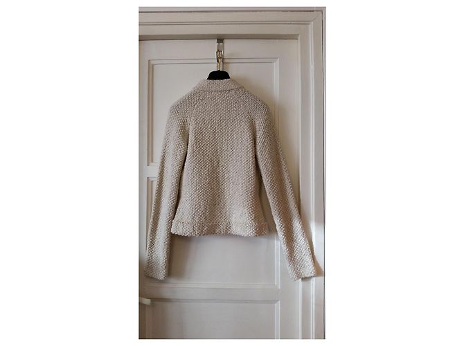 Chanel Strickweste Beige Wolle Alpaka - Ansicht 10
