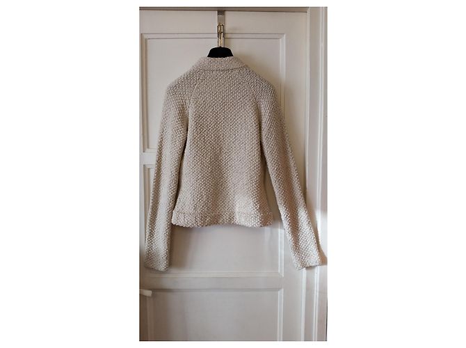 Chanel Strickweste Beige Wolle Alpaka - Ansicht 2