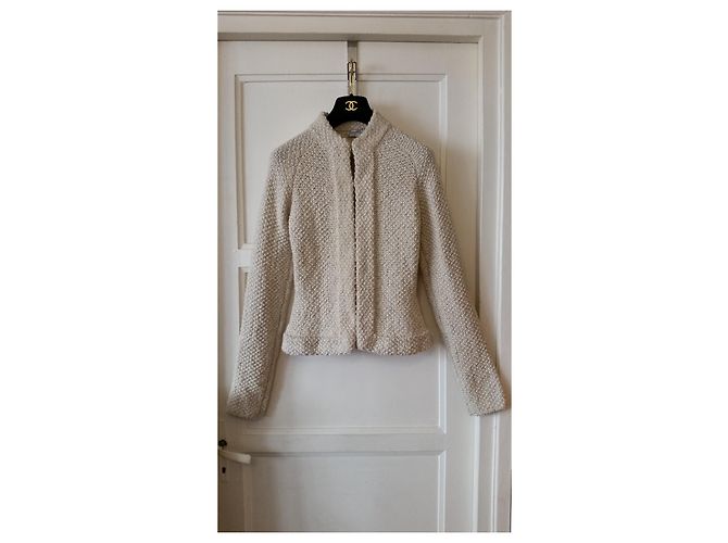 Chanel Strickweste Beige Wolle Alpaka - Ansicht 9