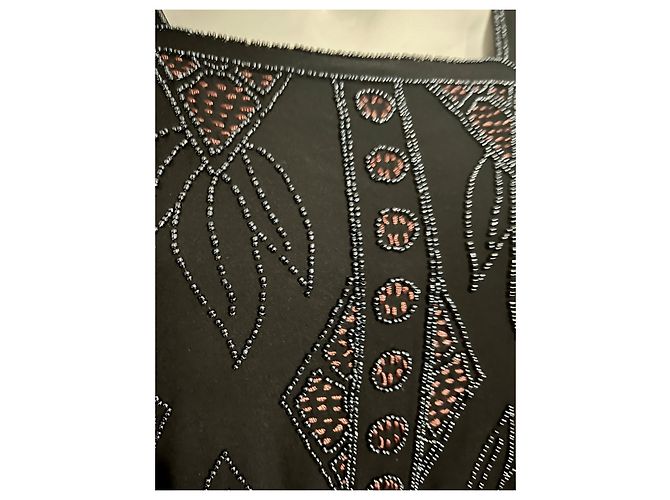 Diane Von Furstenberg Vestido DvF Nada de seda con bordado de perlas, 20estilo de Negro Multicolor - vista 11