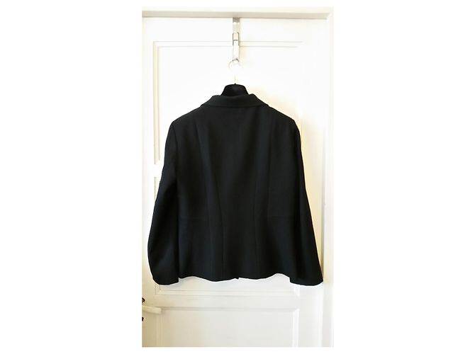 Christian Dior Jacke aus schwarzer Wolle Größe 46 - Ansicht 10