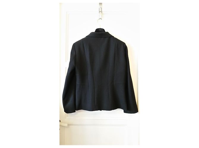 Christian Dior Jacke aus schwarzer Wolle Größe 46 - Ansicht 2