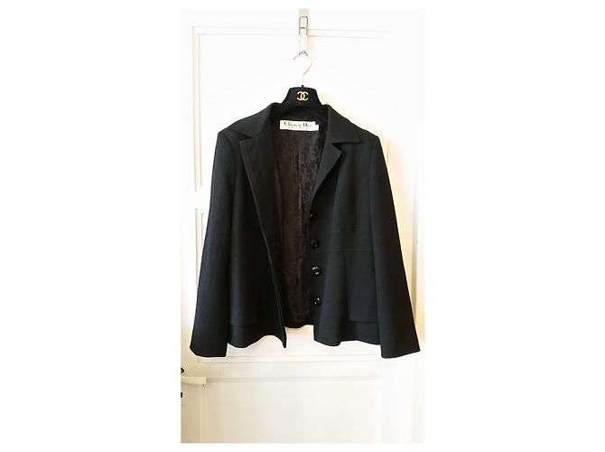Christian Dior Jacke aus schwarzer Wolle Größe 46 - Ansicht 5
