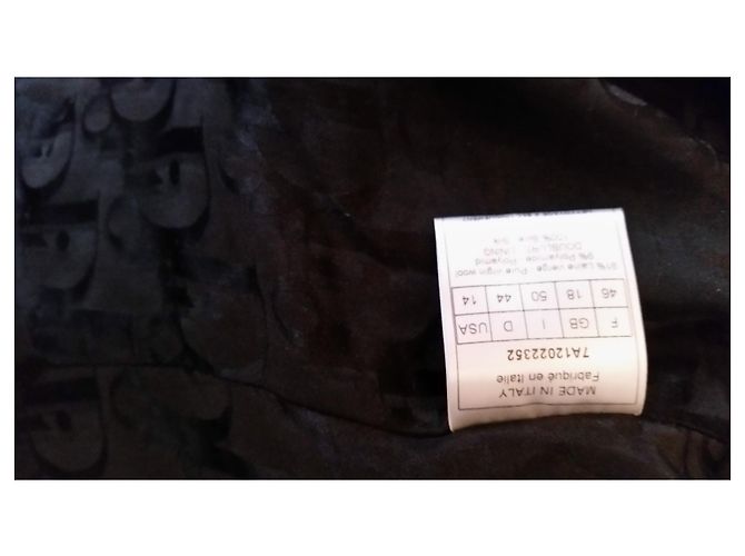 Christian Dior Jacke aus schwarzer Wolle Größe 46 - Ansicht 7