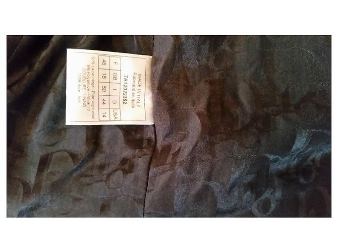 Christian Dior Jacke aus schwarzer Wolle Größe 46 - Ansicht 8
