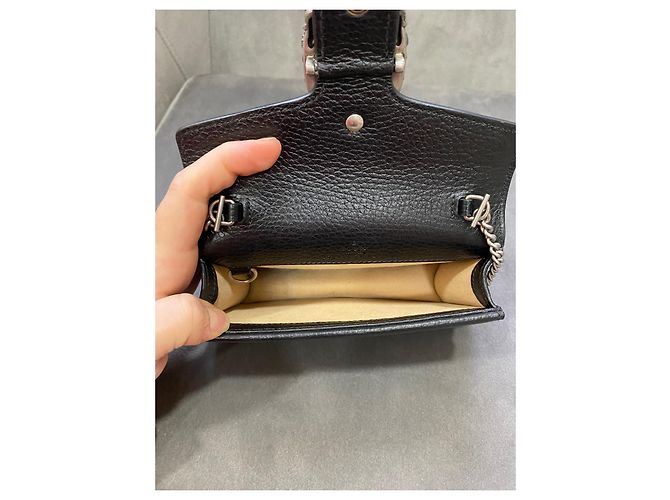 Borsa Gucci Dionysus Super Mini in Pelle Nera Nero - vista 10