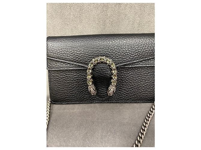 Borsa Gucci Dionysus Super Mini in Pelle Nera Nero - vista 12