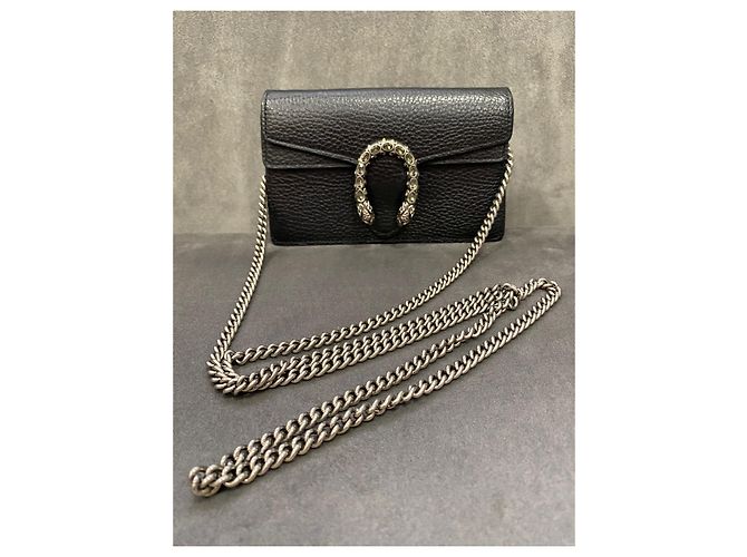 Borsa Gucci Dionysus Super Mini in Pelle Nera Nero - vista 13