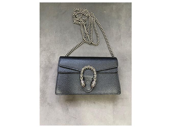 Borsa Gucci Dionysus Super Mini in Pelle Nera Nero - vista 2