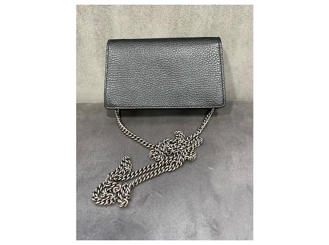Borsa Gucci Dionysus Super Mini in Pelle Nera Nero - vista 3
