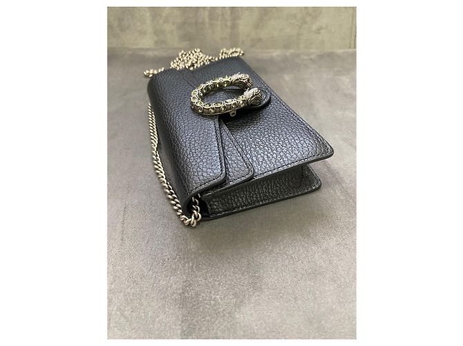 Borsa Gucci Dionysus Super Mini in Pelle Nera Nero - vista 4