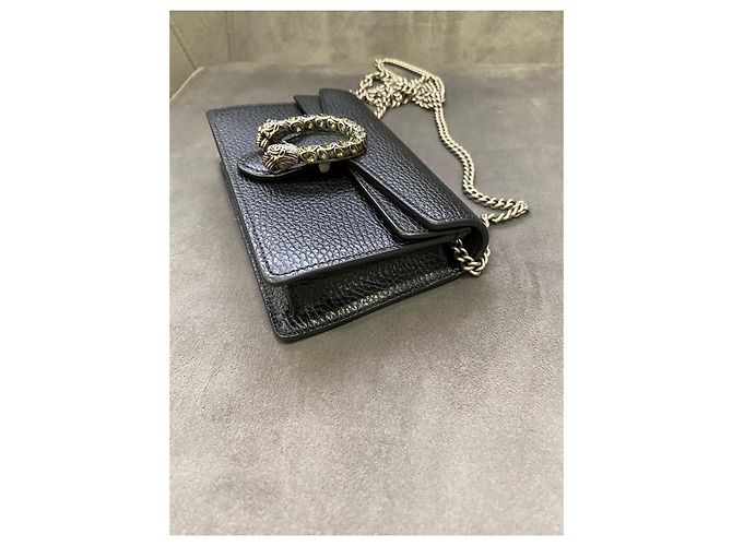 Borsa Gucci Dionysus Super Mini in Pelle Nera Nero - vista 5