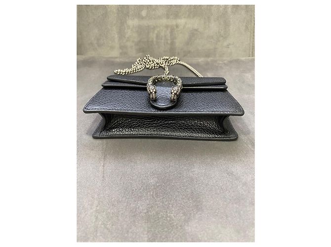 Borsa Gucci Dionysus Super Mini in Pelle Nera Nero - vista 6