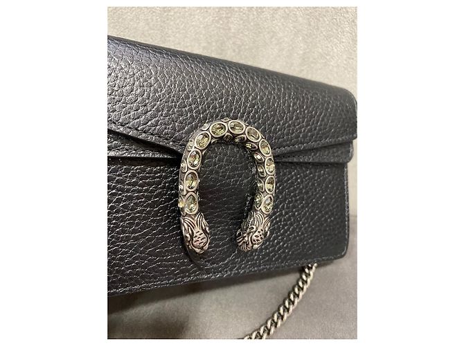Borsa Gucci Dionysus Super Mini in Pelle Nera Nero - vista 8