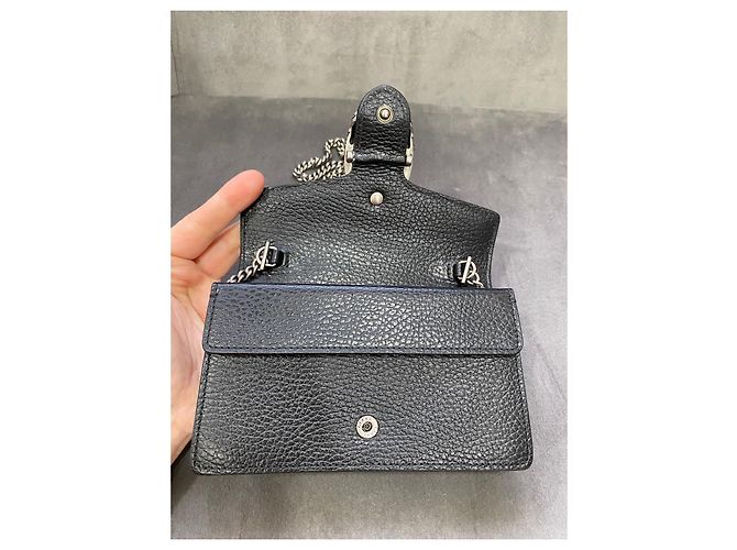 Borsa Gucci Dionysus Super Mini in Pelle Nera Nero - vista 9