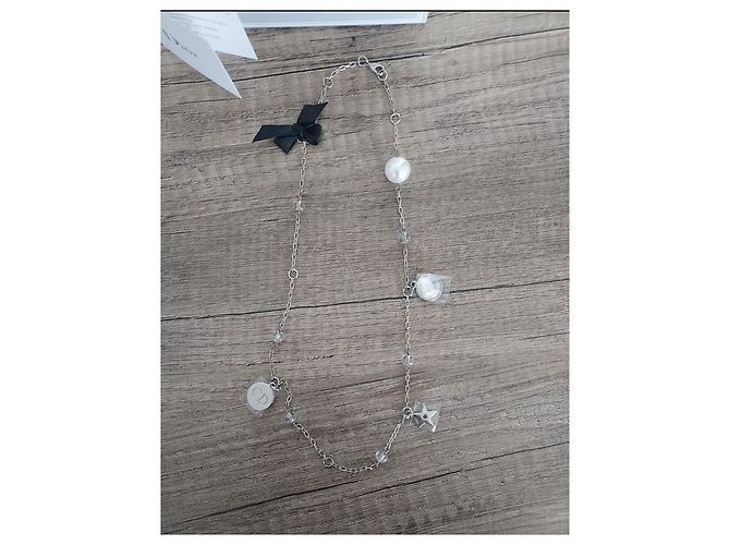 Collana con charm Christian Dior argento acciaio - vista 2